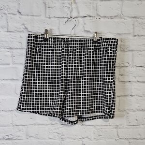 SHEIN Black and White Checkered Women Shorts